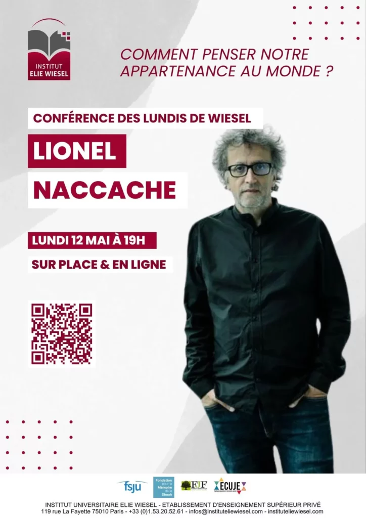 Affiche_Lionel_Naccache_web - ECUJE Conférence de Lionel Naccache à l’Institut Elie Wiesel : Comment penser notre appartenance au monde ?