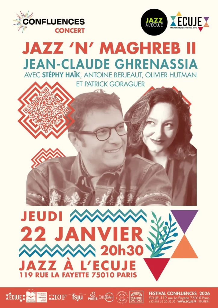 Affiche_JAZZNMAGHREB2_Confluences - ECUJE Casbah Band de Jean-Claude Ghrenassia 4tet feat. Stephy Haik