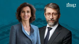 Audrey Azoulay et Haïm Korsia ECUJE Audrey Azoulay en conversation avec Haim Korsia à l'ECUJE