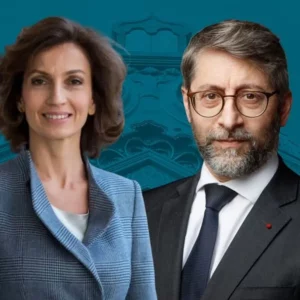Audrey Azoulay en conversation avec Haim Korsia à l'ECUJE