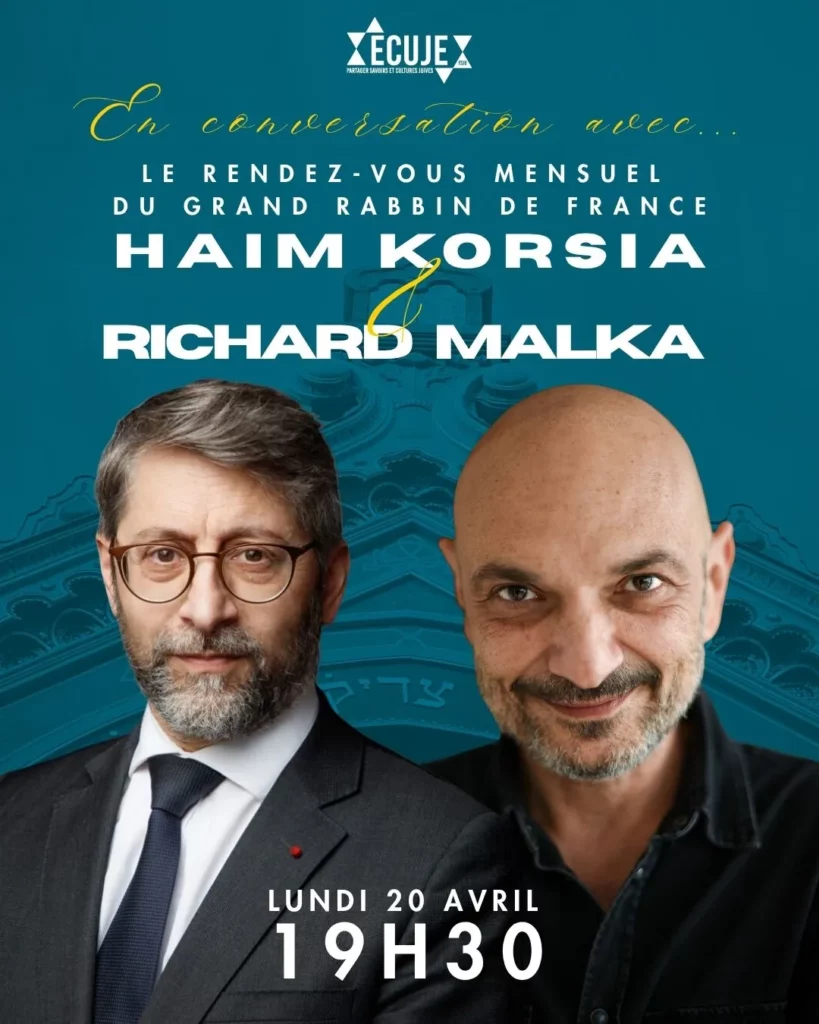 Richard Malka en conversation avec Haim Korsia à l'ECUJE