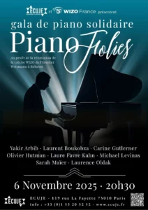 1ère édition de Pianofolies, concert de gala de piano solidaire au bénéfice de la Wizo