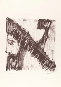 Le sage. Lithographie de Maurice Arama. Hommage au Aleph