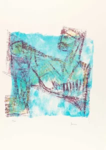 Du père au fils. Lithographie de Maurice Arama. Hommage au Aleph