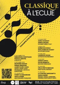 Affiche et programme de la saison Classique à l'ECUJE 2025-2026