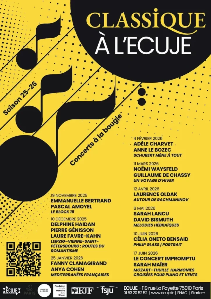 Affiche et programme de la saison Classique à l'ECUJE 2025-2026