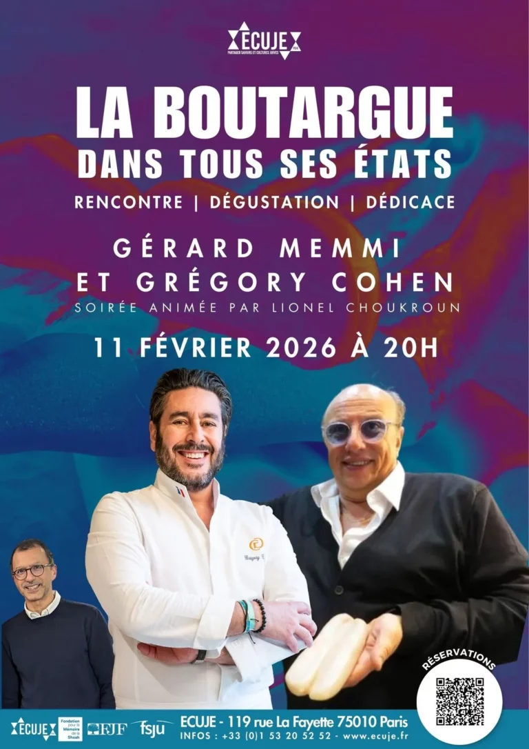 La boutargue dans tous ses états ! Rencontre avec Gérard Memmi et Grégory Cohen à l'ECUJE, animée par Lionel Choukroun