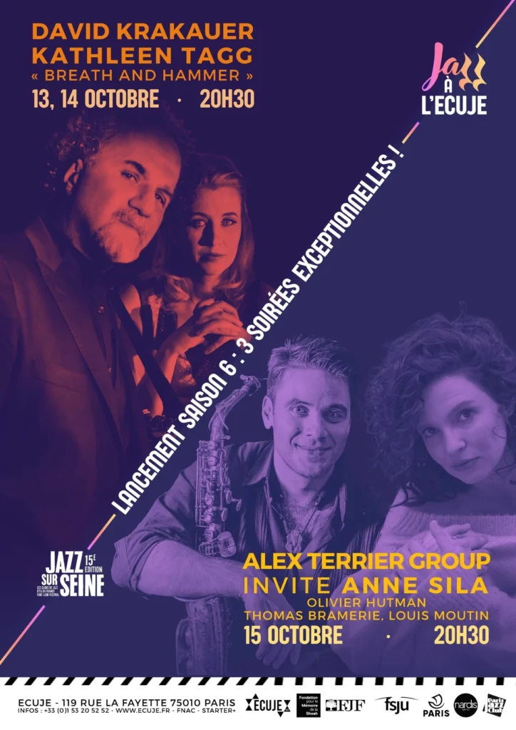Ouverture de la saison 2026-2027 de Jazz à l'ECUJE avec David Krakauer et avec Alex Terrier Group invite Anne Sila