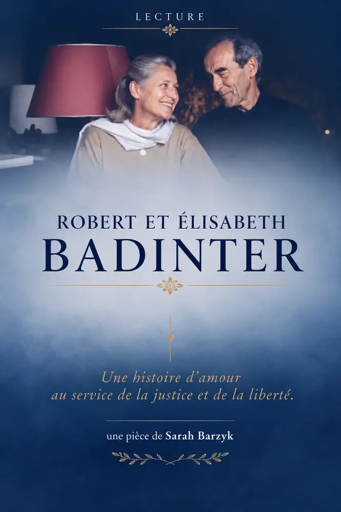 Affiche Lecture Robert Elisabeth Badinter à lECUJE ECUJE ECUJE Affiche Lecture Robert Elisabeth Badinter à lECUJE