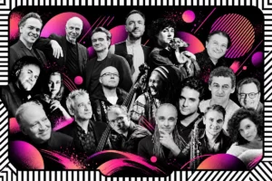 Visuelnouvellesaisonjazzalecuje202627 Jazz à lECUJE 2026 2027 les visages dune saison Les conférences musicales les histoires qui font vibrer le jazz 1 sélection en lien avec les cultures juives Les conférences musicales le jazz au fil des cultures juives Créer un visuel inspiré du document du communiqué de presse Image générée 1 Voici le visuel au format paysage inspiré du communiqué portraits en noir et blanc accents roses et violets et hommage à René Urtreger au centre décliner sans les textes Image générée 1 Voici la déclinaison sans texte ni logo avec les portraits et les couleurs du visuel Un titre pour limage Jazz à lECUJE 2026 2027 les visages dune saison
